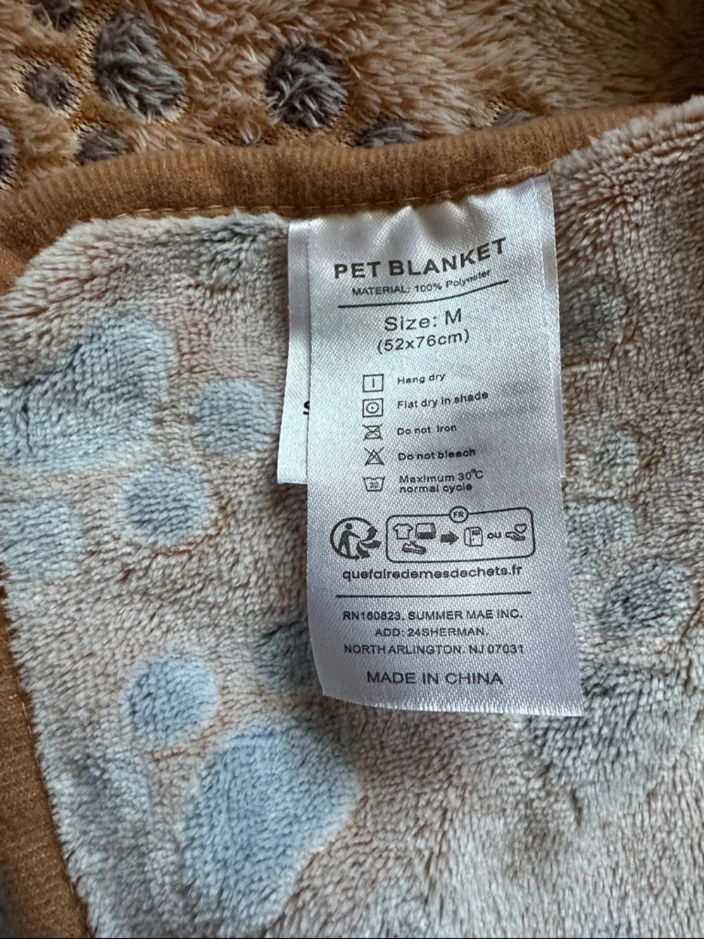 Plush Paw Print Pet Blanket Stack - Beige, Pink, White